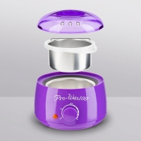 Set aparat incalzire ceara cu perle de ceara si spatule, mov, BH066